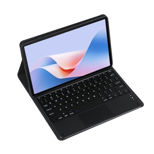 Magnetic Detachable Wireless Keyboard & Mouse Combo with Leather Cover for Oppo Pad 2 （2023） Tablet – Full Wrapped Protection Case (Black,Touch Pad)