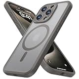 ImpactStrong Magnetic Guard Designed for iPhone 15 Pro Max Case [Camera Protection] [Military Grade Drop Tested] [Compatible with MagSafe] Slim Translucent Matte Phone Case (6.7") - Gray