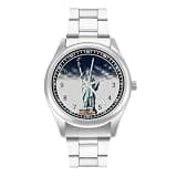FodPand Analog Men Stainless Steel Band Watch Big Face Silver Wristwatch