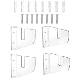 Frcctre 4 Pack Skateboard Wall Mount, Acrylic Skateboard Display Racks Stand Skateboard Storage Hanger Skateboard Wall Mount Bracket Fits Skateboard, Longboard, Snowboards, Water Skis