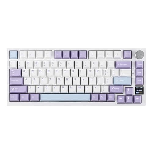 EPOMAKER Ajazz AK820 Pro 75% Wireless Mechanical Keyboard with TFT Smart Display&Knob, Gasket-Mounted Gaming Keyboard, BT/2.4GHz/USB-C Wired (Purple, Gift Switch)