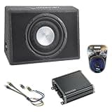 Harmony Audio Compatible with 86-09 Mazda B Series Regular Cab Dual 12" 400W Loaded Sealed Sub Box Enclosure Bundle | 46CXA4001 400W Amplifier, 8GA Amp Wiring Kit