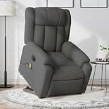KHNLGFR Electric Power Lift Recliner Chair for Elderly with Massage, Dark Gray Fabric, 6 Vibration Points, Side Pocket, 135 Degree Recline