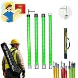 Yellow/Red/Green Epoxy Resin Insulated Hot Stick for Live-Line Work, Spliceable Hotstick Rescue Hook with Storage Bag, Portable High Voltage Safety Hook(Red,4.0m 4-Section 66kv)