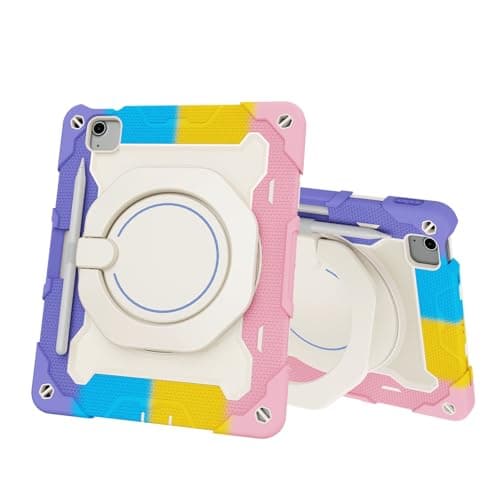 Anti-yellowing tablet cover Kids Case Compatible with iPad Air 11inch (M3 2025 7th/Air 11inch M2 2024 6th) Tablet Cover,Heavy Duty Shockproof TPU Case Kickstand Rugged Protective Case with Shoulder St