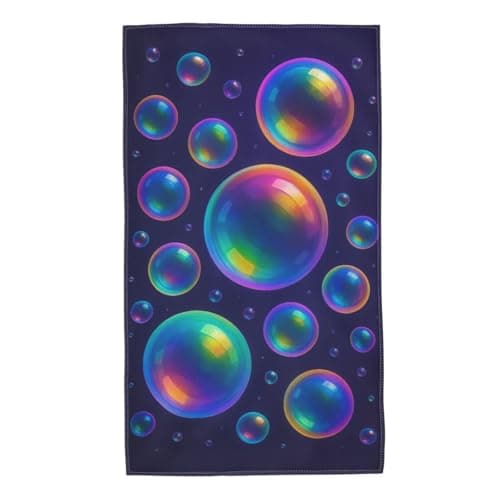 YzgWjBhd Rainbow Bubbles Print Decorative Bathroom Towels for Bathroom, Kitchen Towels 27.5x16in Soft Absorbent Hands Towels for Guest, Face, Shower, Gym, Hotel, Spa