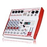 Yamnweo MW-6 White 6 Channel Professional DJ Audio Mixer, Portable Controller Mixer with DSP 99 Preset Effects for Live Streaming, Podcasting, Family Party, Music Recording