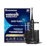 Waterpik Sonic-Fusion 2.0 Professional Flossing Electric Toothbrush with Water Flosser Combo Two In One, For Daily Gum Care and Cleaning Teeth, Braces, Implants, Black SF-04CD012-4, Packaging May Vary