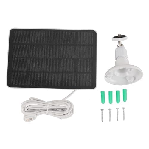 Domary Security Camera Solar Panel High Efficiency 4W 5V Monocrystalline Silicon Solar Charger for Pro 4 Ultra 2 Pro 3 Ultra 5S 3 Outdoor Indoor Security Devices (White)