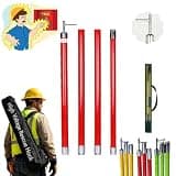 Red High Voltage Rescue Safety Operating Tool with 1/2/3/4/5 Section, Epoxy Resin Electrical Insulated Pole for Electric Power Maintenance, Hot Stick(6m 4-Section 220kv)