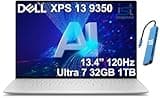 Dell XPS 13 9350 AI PC Business Laptop, (13.4" FHD+ 120Hz, Intel Core Ultra 7 258V, 32GB DDR5, 1TB SSD), 2X Thunderbolt 4, Copilot+ PC, Backlit, 1080p Webcam, FP, Wi-Fi 7, Win 11 Pro, Platinum