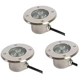 FDWXHZJL 3PCS Outdoor Recessed LED Spotlight IP68 Waterproof Stainless Steel Body Used for Outdoor Sidewalk, Terrace, Garden, Park(Warm White,3w(AC12v))