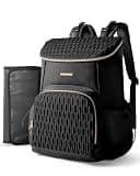 Marscamd Diaper Bag Backpack with Changing Pad, Large Baby Bag, Black