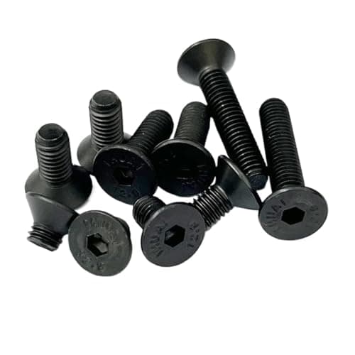 Countersunk Flat Head Hex Bolt Nut Set Kit M2 M3 M4 M5 M6 Black Grade 10.9 Steel Hex Hexagon Socket Countersunk Head Allen Screw(M2 (482pcs))