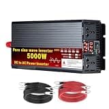 YXINHONGYUE 5000 Watt Pure Sine Wave Inverter with 2 AC Sockets and LCD Digital Display DC 12V 24V 48V 60V 72V to 110V 220V AC Portable Car Power Inverter for Home Appliances,60v to 110v 60hz