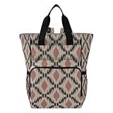 Nesatuwa Line Art Ikat Flower Diaper Bag Backpack Waterproof Large Capacity Multifunctional Diaper Bags with Insulated Pockets and Stroller Straps Travel Backpack for Baby Girl/Boy