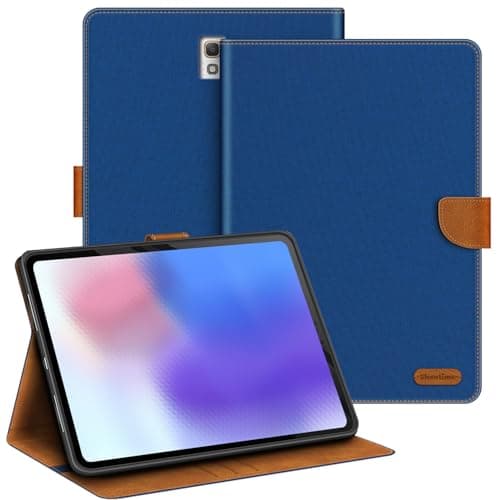 Shantime Leather Case Compatible with Samsung Galaxy Tab S 8.4 WiFi SM-T700 2014 Protective Cover with Inner TPU Silicone Shell, Built-in Stand and Rugged Drop-Proof(Blue)