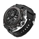 KXAITO Men's Watches Sports Outdoor Waterproof Military Watch Date Multi Function Tactics LED Alarm Stopwatch (26_Black)