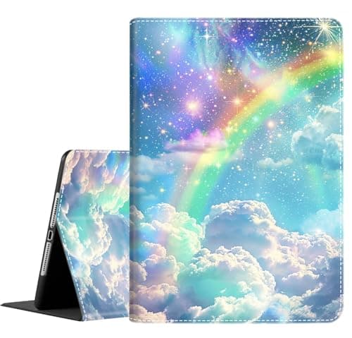 Case for iPad Mini 7 (A17 Pro) 2024/ Mini 6 8.3 inch, Case for iPad Mini 7th/6th, Multi-Angle Smart Stand Cover Auto Sleep/Wake for iPad Mini 8.3" 7th Gen ，Rainbow White Clouds