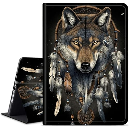 Dikoer for Samsung Galaxy Tab S5e 10.5 Inch 2019 (SM-T720/T725/T727) Tablet Case, Multiple Viewing Angles & Kickstand Back Case Drop Protection Smart Cover, Laying Dreamnet Wolf