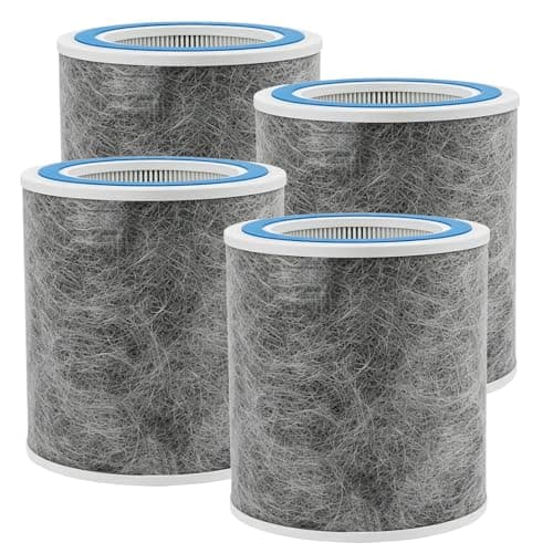 HP102 Replacement Filter Compatible with Shark Air Purifier HP100, HP102, HP132, HP152, HP153, HP102PET and 3-in-1 Models HC450 HC451 HC452 HC455, Part #HE1FKPET, HE1FKBAS, 4 Pack
