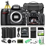 Nikon D7000 DX Format DSLR Camera Body Only 16.2MP CMOS Sensor, Full HD Movie Recording, 6 fps Burst Shooting, Nikon F Mount (25468) + 64GB Card + EN-EL15C Battery + Camera Bag + More (19pc Bundle)
