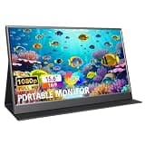 15.6 Inch Portable Monitor 1080P FHD IPS Gaming Display Monitor with USB-C & HDMI Light Weight Ultra-Slim External Second Screen with Smart Cover & Speakers for Laptop,PC, Mac, Phone, PS5, Switch