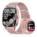 Smart Watch for Women, Answer/Make Call,1.85'' Ultra-Clear Screen Fitness Tracker with Heart Rate/Sleep/SpO2 Monitor,Smartwatch for iPhone/Samsung/Android,120+ Sport Modes,IP68 Waterproof with 2 Bands