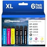 PrintImpression Remanufactured Ink Cartridge High Yield Replacement for Epson 232XL Ink Cartridges Combo Pack Use for WF-2950 WF-2930 XP-4205 XP-4200 Printer (6-Pack, 3Black 1Cyan 1Maegnta 1Yellow)