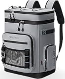 Hulongo Large Waterproof Insulated Cooler Backpack for Men & Women, Leak Proof Cooler Backpack for Camping, Beach, Fishing, Picnic, Travel, Outdoor, 30L, 48Cans