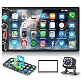 Driauto 7" Double DIN Car Stereo Car Radio with HD Touch Screen Wired Mirror Link Bluetooth, 2 Din Audio Receiver Support Double USB AUX SD FM EQ Colorful Light Steering Wheel Control+ Backup Camera
