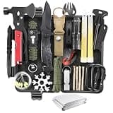 34 in 1 Survival Kit, Christmas Stocking Stuffers Gifts for Men Women Teenagers, Tactical Emergency Gear with Survival Knife, Camping Hunting Fishing Hiking Outdoor Adventure Equipment