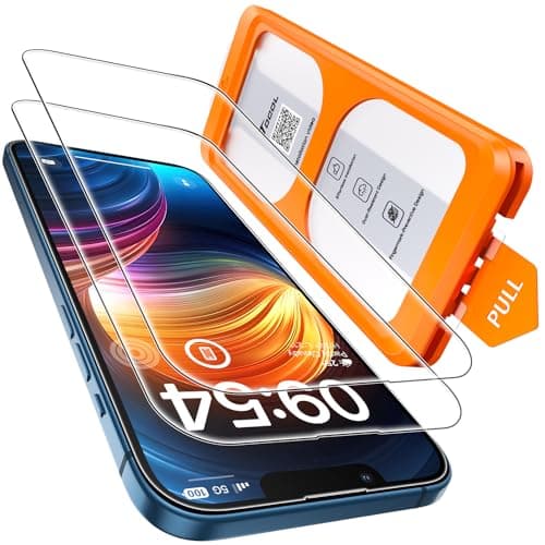 TOCOL for iPhone 13 Screen Protector/iPhone 16e Screen Protector 9H Hardness Military Grade Shatterproof HD Tempered Glass Full Coverage Easy Installation 2 Pack