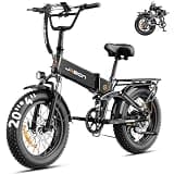 Jasion X-Hunter Electric Bike for Adults,1400W Peak Motor 70+ Miles 30MPH Foldable Ebike,624WH Removable Battery,20’’*4 Fat Tire Full Suspension Bicycle for Commute,Snow,Mountain,White+Grey