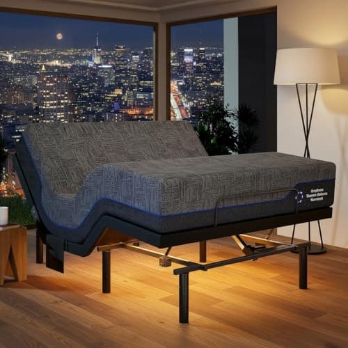 Marsail NS0 Twin XL Adjustable Base with Mattress Set,Dual Motor Frame + 14" Cooling Gel Memory Foam Mattress, Wireless Remote, CertiPUR-US Certified