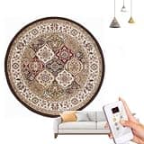 Heated Floor Mat Round, Radiant Heated Carpet with Fast Heating, Adjustable Temperature, 12 Hour Timer, Energy Saving Electric Rug for Home and Office(B,55in)