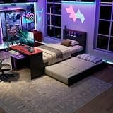 Twin Size Wood Daybed with Trundle - Desk & LED Light
