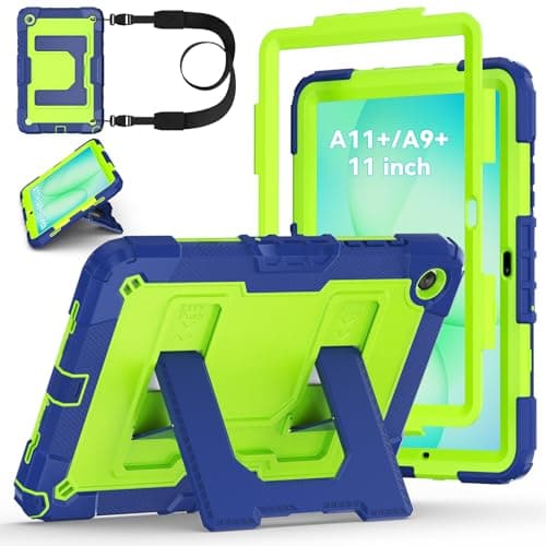 Case for Samsung Galaxy Tab A11+/A9+ Plus 11 Inch 2026/2024, Auorld for Galaxy Tab A11 Plus Case 2026 Full Body Rugged Shockproof Cases Cover with Kickstand Pencil Holder Shoulder Strap,Navy Green