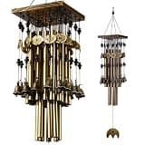 YLYYCC Wind Chimes for Outside, 30"Memorial Wind Chimes with 24 Copper Tubes and 16 Copper Bell for Garden,Patio,Window Wind Chime Hanging Decoration,Bronze Memorial Sympathy Wind Chime Gifts for Mom