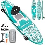 SOLAVERO Inflatable Stand Up Paddle Board with Premium SUP Accessories & Kayak Seat, Wide Stable Anti-Slip EVA Deck, 11'6" Inflatable Paddleboard for Adults & Youth of All Skill Levels (Azure Totem)