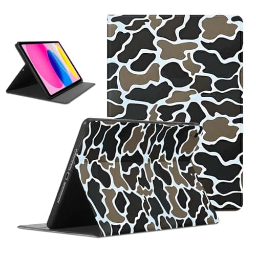 Vintage Cool Camo Tablet Case for iPad 6th/5th Gen 2018/2017 9.7 Inch, Retro Camouflage Pattern Design Slim Lightweight Shell Stand Cover with Auto Wake/Sleep Case for Boy Men Girls