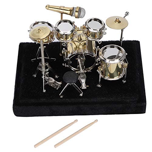 TANIQIACA Mini Drum Model - Exquisite Retro with Display Box, for Instrument Enthusiasts and Collectors