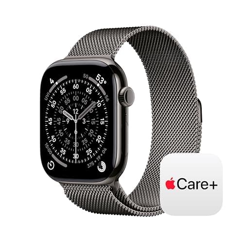Apple Watch Series 11 [GPS + Cellular 46mm] Smartwatch with Slate Titanium Case with Slate Milanese Loop - M/L. Sleep Score, Fitness Tracker, Health Monitoring with AppleCare+ (2 Years)