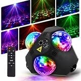 Disco Ball Lights for Parties 700 sq ft Coverage, DJ Stage Lights with 3 Magic Balls + 2 RGB Red Green Lights, Sound Activated Strobe Light, Remote Control for Club KTV Dance Wedding Birthday Decor