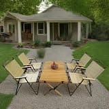 lafengyan Foldable Dining Set with Table and Chairs for Indoor Outdoor Use, Portable Lightweight Design for Family Gatherings Camping Backyard