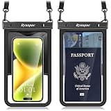 Rynapac Large Waterproof Phone Pouch [Up to 8.5"] - 2 Pack IPX8 Waterproof Phone Case for iPhone 17 16 15 Pro Max Galaxy S26 Ultra, Touchscreen & Underwater Photography, Beach Cruise Essentials 2026