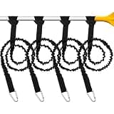 Sumind 4 Pieces Kayak Paddle Leash Kayak Rod Leash Paddle Lanyard Stretchable Coiled Lanyard Accessories for Paddles(Black)
