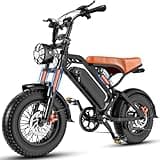WSGGSW Fat Tire Electric Bike for Adults, 1200W Peak Motor Retro Ebike with 48V 18Ah Removable Battery, 28MPH High Speed Electric Moped Motorcycle, 16" x4.0 Fat Tires Bicycle, 500lbs Max Load, Black