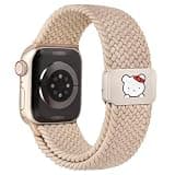 Girovo Cartoon Magnetic Braided Band Compatible with Apple Watch Bands 42/44/45/46/49mm Women Cute Cat Stretchy Elastic Nylon Strap for iWatch Series 11 10 9 8 7 6 5 4 SE 3 2 1, Milk Tea Color