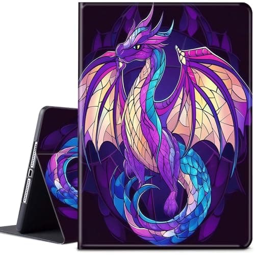 Case for All-New Kindle Paperwhite 11th Gen 2021 & Signature Edition(6.8"),Leather Stand Shell Multiple Viewing Angles Protective Cover for Kindle Paperwhite 2021 E-Reader,Purple and Blue Dragon